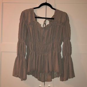 Romantic Ruched Swissdot Blouse
